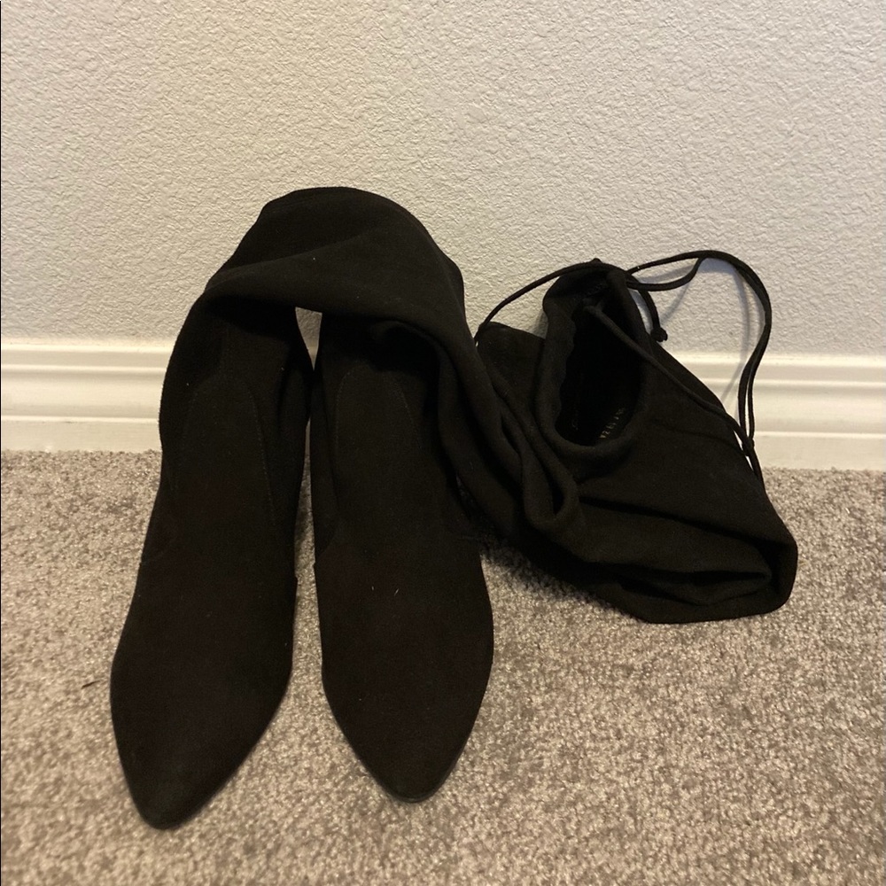 Stuart Weitzman Over The Knee Black Suede Boots - Picture 3 of 14